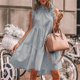 thumbnail image 1 of Vestido Midi De Verano Vestido elegante para mujer Vestido casual con volantes Vestido sin mangas Club Party Dress (Gris L) Cgtredaw Para estrenar, 1 of 7