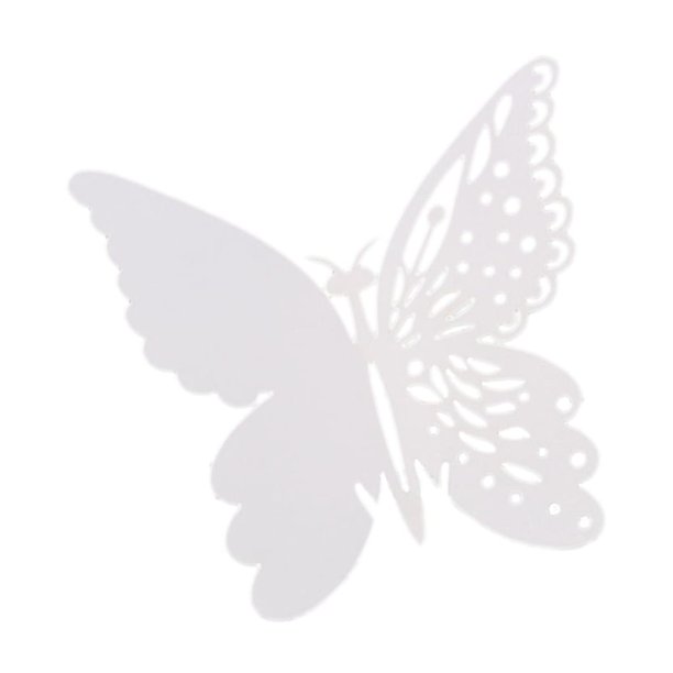 50 piezas de letreros de mariposas para bodas, reuniones y decoración de mesa Blanco