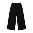 thumbnail image 6 of MEZZALL Women Solid Color Baggy Wide Leg Sweatpants Elastic Drawstring Low Rise Deep Side Pockets Oversized Relaxed Fit Hop Streetwear Casual Trousers, L, 6 of 6