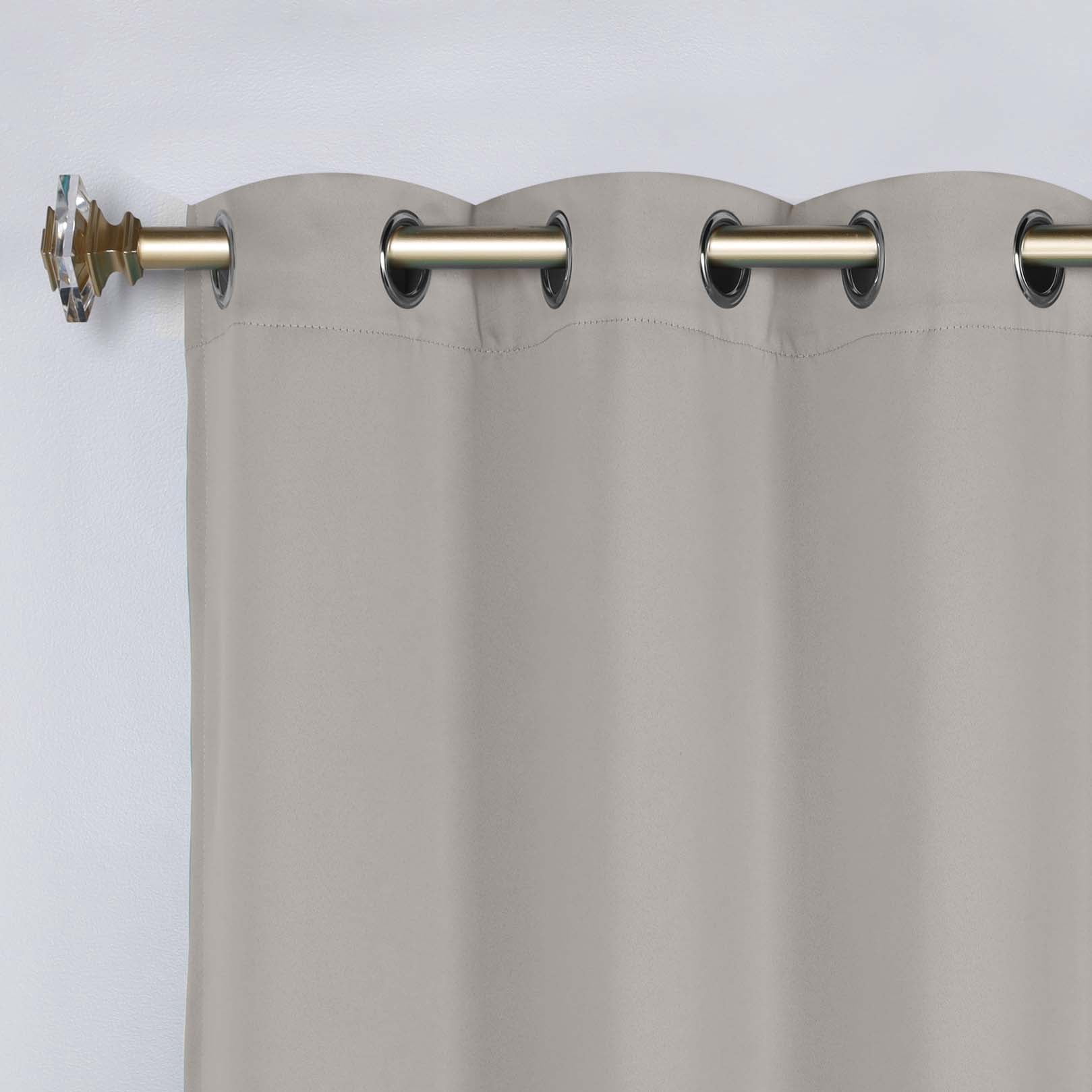 Superior Blackout Solid Light Filtering Grommet Curtain Panel Set, 46" x 84", Chrome