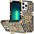 thumbnail image 1 of wqlpp-iPhone 14 Pro Max Case with Ring for Women, Gold Gorgeous Rhinestone Bling Diamond Kickstand, Premium for iPhone14 Pro Max 6.7'' - Leopard, 1 of 4