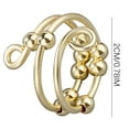 thumbnail image 3 of Loyerfyivos To My Daughter/Son Fidget Ring For Anxiety,Drive Away Your Anxiety Circle Beads Spinner Ring,Gold Silver Open Adjustable Beads Spinner Stress Relief Rings for Women Men Gifts（Gold）, 3 of 9