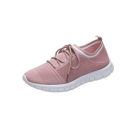 

Daeful Ladies Sneakers Lightweight Walking Shoes Mesh Athletic Shoe Running Anti-Slip Comfortable Slip On Trainers Pink 11