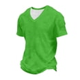 thumbnail image 5 of Jessboyy Big and Tall Mens T Shirts Comfy Waffle Knit V Neck T Shirts for Men Short Sleeve Solid Color Tees Summer Tops Casual Plus Size Shirt Green,M, 5 of 8