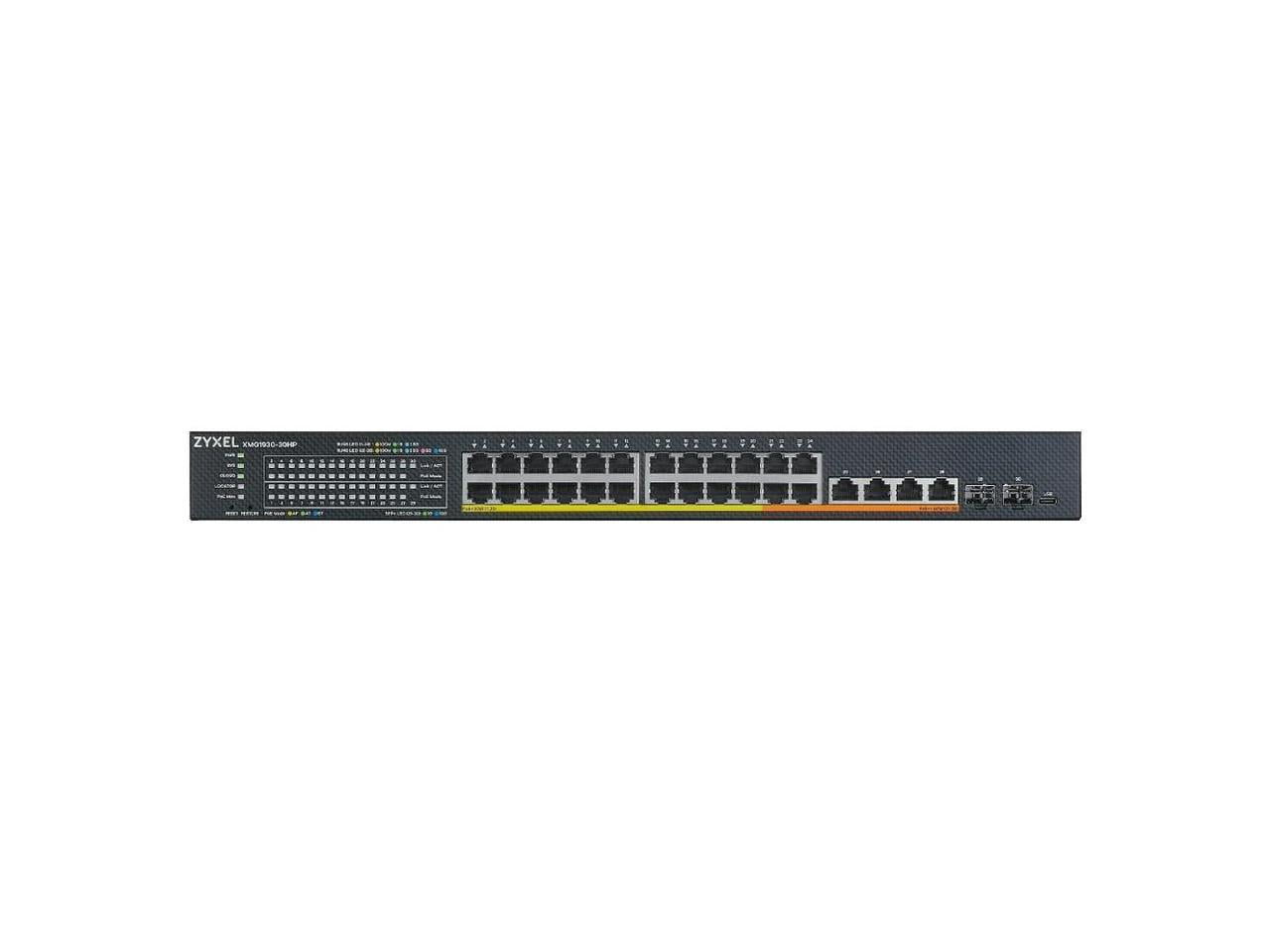 NeweggBusiness - ZYXEL XMG1930-30HP Ethernet Switch - 28 Ports - Manageable  - 2.5 Gigabit Ethernet, 10 Gigabit Ethernet - 2.5GBase-T, 10GBase-T,  10GBase-X - 3 Layer Supported - Modular - 864.10 W Power Consumption - 7