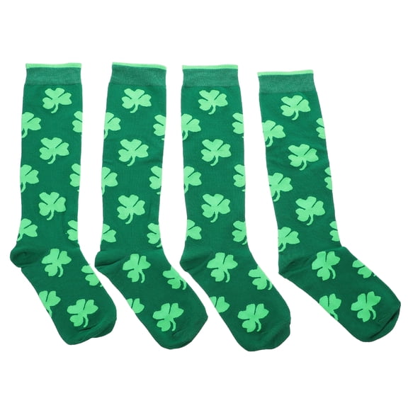 Socks Shamrock Cotton Breathable Day  Green Cartoon Favors Paddy St Crew S Ankle Patrick Women Warm Winter