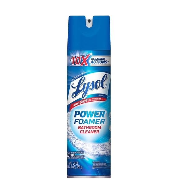 Lysol Power Foam Bathroom Cleaner Aerosol Can, 24 Oz (Pack Of 3)