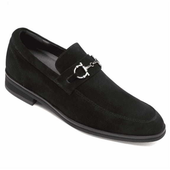 CMR CHAMARIPA Height Increasing Shoes - Formal Tall Men Shoes - Black Slip On Penny Loafers 7 CM / 2.76 Inches