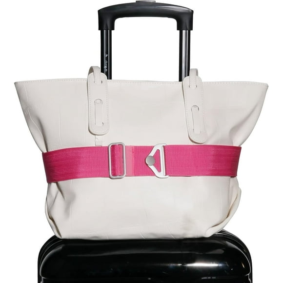 Cinturón de viaje TOOVREN 2 en 1 para correas de equipaje, color rosa