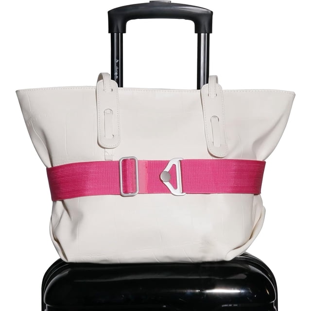 Cinturón de viaje TOOVREN 2 en 1 para correas de equipaje, color rosa