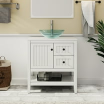 Eclife 30" Freestanding Bathroom Vanity Set with Vessel Sink, Faucet and Drain