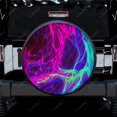 thumbnail image 2 of Multicolor Neon Lines Abstract Polyester Universal Spare Wheel Tire Cover Wheel Covers for Trailer RV SUV Truck Camper, 2 of 5