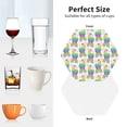 thumbnail image 6 of Lsque Rainbow Llama Pattern 4" Drink Coasters Set of 4, PVC Leather Absorbent Coasters, Table Coaster Set Decorative Coffee Cup Coasters Housewarming Gift -Hexagon, 6 of 6
