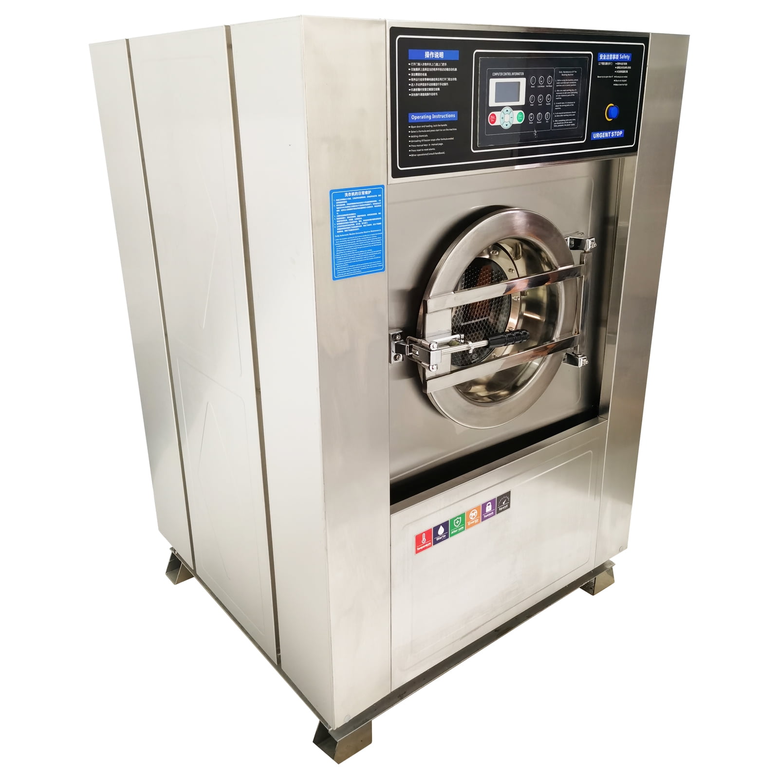Front Load Washer Industrial Automatic Laundry Washing Machine Commercial Washing Drying Machine 44LBS Capacity 220V 3PH