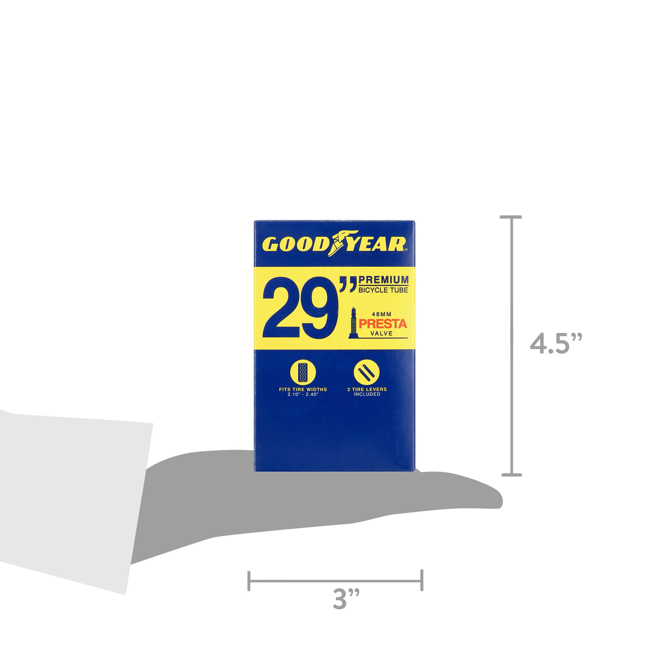 Goodyear 29" x 2.1"-2.4" Heavy Duty Tube, Presta Valve, Black