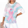 thumbnail image 6 of ATENAR T Shirts for Women Loose Summer Tops for Women Short Sleeve Tee Light Blue L, 6 of 6