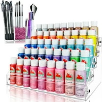 JKB Concepts Acrylic Paint Organizer and Paint Brush Holder. 6 Brush Support Bead Options (Rose).
