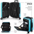 thumbnail image 3 of Equipaje de mano TRAVELARIM de 22 pulgadas con ruedas expandibles, color verde azulado, 3 of 9