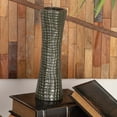 thumbnail image 3 of Decmode Set of 3 contemporary 23 inch embossed hourglass-shaped ceramic vases, Black, Gray, White, 3 of 9