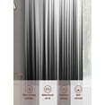 thumbnail image 5 of Black White Sheer Curtains 63 Inch Length 2 Panels Set, Modern Geometric Abstract Gradient Striped Voile Window Treatment Rod Pocket Curtains Sheers Drapes for Bedroom/Living Room/Kitchen 52x"63"x2, 5 of 7