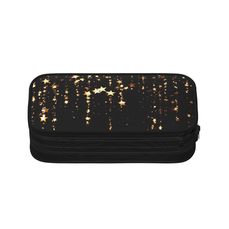 TEQUAN Large Capacity Pencil Case, Stars Decoration Pattern Pencil
