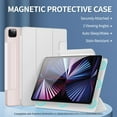 thumbnail image 3 of Magnetic Stain-Resistant Protective Shell Auto Sleep/Wake Magnetic Clasp for Pen Compatible with iPad Pro 12.9 (2018/2020/2021), White, 3 of 8