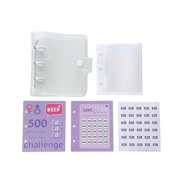 PEONAVET Storage Album Vertical Deposit Savings This Three-hole Iron Clip Storage Album PVC Loose-leaf Book Small Card Book