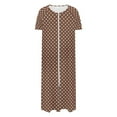 thumbnail image 4 of Dasayo Loose Womens Nightgowns Hospital Zip up Brown Nightgown Side Split Graphic Sleepwear Women's Sleepwear XXL, 4 of 7