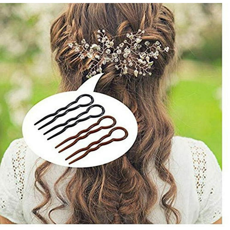 6PCS U Shaped Hair Pins Pin Wavy Crink U Shaped Chignon Hair Pin Updo Bun  Pins Stick French Sleek Hair Braid Styling Clip Pin Hair Accessories for