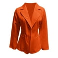 thumbnail image 6 of Uooqdmx Blazers for Women Suits Autumn and Winter Solid Color Simple Long Sleeve Suit Collar Coat Blazers for Women Business Casual Red M, 6 of 6
