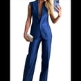 thumbnail image 2 of Conjuntos de 2 Piezas para Mujer: Chaleco Sin Mangas y Pantalón , Conjunto de Blazer Informal de Negocios. Azul S, 2 of 7
