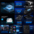 thumbnail image 3 of Xtreme PC Gaming Computadora Intel Core I5 12400 16GB SSD 1TB Monitor 23.8 Curvo 100Hz WIFI Fuji Black negro, 3 of 6