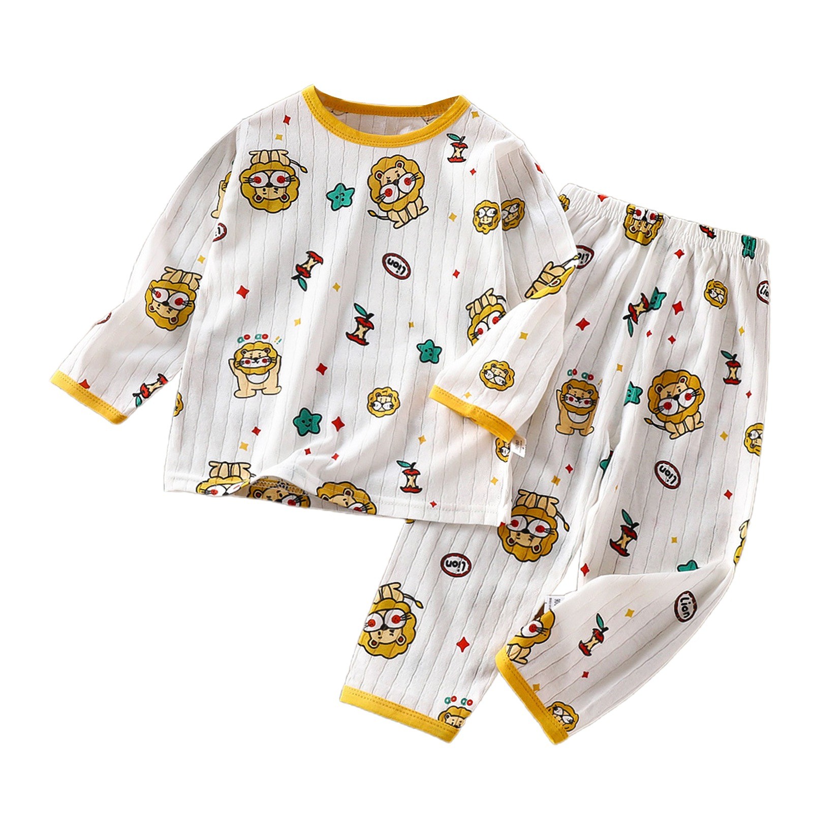 Pyjama Deux Pièces Garçon - Manches Longues, Tissu Doux Respirant - Tailles 3 Mois à 12 Ans - Pour Nuit Et Détente Maison
