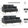 thumbnail image 2 of Gericco Loveseat Sofa, Mid Century Modern Decor Love Seat Couches for Living Room（Dark Gray）, 2 of 6