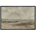 thumbnail image 3 of PixonSign Framed Canvas Print Wall Art Pastel Brown Mountain Valley Landscape Nature Wilderness Illustrations Modern Art Decorative Minimal Rustic for Living Room, Bedroom, Office - 16"x24" Black, 3 of 5