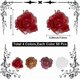 thumbnail image 2 of 1 caja de 200 cabujones de rosas 3D, flores talladas, degradado luminoso, para manicura de uñas, cabujones sueltos con parte trasera plana, a granel, 2 of 7