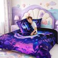 thumbnail image 4 of Manfei Aquatic Axolotl Full Size Comforter Sets,Watercolor Ocean Animal Bedding Comforter Set,Black Reversible,3 Pieces,1 Comforter and 2 Pillowcases, 4 of 7