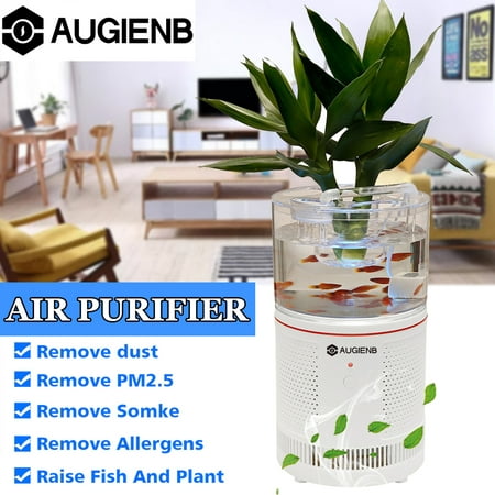 AUGIENB Desktop Air Purifier with Aquarium Purifier, True HEPA Filter Natural Oxygen Bar, Ionizer Eliminator Deodorant Purifier Available for Living Room