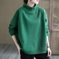 thumbnail image 2 of GigrtiJin Womens Oversized Sweatshirts Solid Color Turtleneck Fleece Pullover Tops Loose Warm Comfy Sweatshirt, 2 of 6