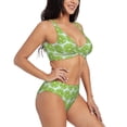 thumbnail image 2 of Rocae Green Lemon Slices for Bikini Set for Women Two Piece Sexy High Swimsuits Split Crossover Bikini XX-Large, 2 of 9