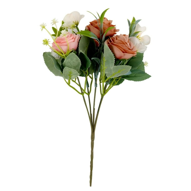 Jarrón de rosas de camelia simuladas para decoración del hogar, arreglo floral, decoración para bodas al aire libre, flores falsas