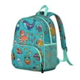 thumbnail image 2 of Colorful Tropical Sea Life Student Backpack - Waterproof Lightweight School Bag with Cute Cartoon Crab and Marine Ocean Beach Pattern, Comfortable Dual Straps, 2 of 6