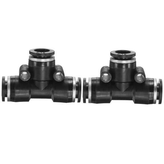 Uxcell 2pcs Air Line FittinG 5/16" Push to Connect Branch Tee Pneumatic Quick Union for Water Air Oil Pipe
