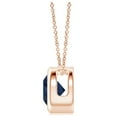 thumbnail image 2 of ANGARA Natural Bezel-Set Round Blue Sapphire Solitaire Pendant in 14K Rose Gold for Women (Size-5mm) | September Birthstone, Anniversary, Jewelry Gift for Women | Natural Blue Sapphire Necklace, 2 of 11