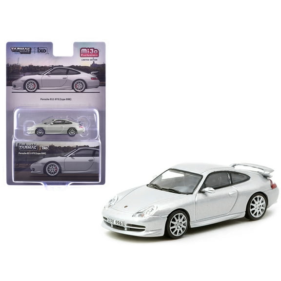 Porsche 911 GT3 (996) Silver Metallic "Global64" Series 1/64 Diecast Model Car by Tarmac Works