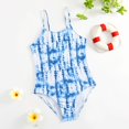 thumbnail image 2 of Otqutp Toddler Girls Dinosaur Swimming One Piece Kids Cute Tie Dye Swimsuit Adjustable Straps Floral Print Rainbow Bathing Suit Modest Beach Swimwear, 2 of 4