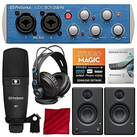 PreSonus AudioBox 96 Studio Plus Recording Kit with Studio One Software and PreSonus Eris E3.5 Multimedia Reference Monitors (Pair)