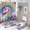 AA-3, variant on Rainbow Unicorn with Flowers Shower Curtain Bathroom Sets Toilet Lid Rug, Bath Mat And Contour Mat, Shower Curtain 4Pcs
