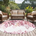 thumbnail image 5 of Pink Eucalyptus Round Living Room Rugs 5 ft, Leaves Abstract Branch Farmhouse Retro Leaf Washable Area Rug with Non-Slip Sturdy Edge Binding Round Carpet for Entryway Kitchen Bedroom Bathroom, 5 of 9