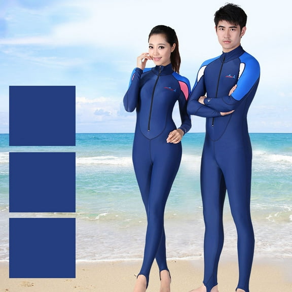 WHAMVOX Women Full Body Diving Suit Long Sleeve Jumpsuit Sunscreen Wetsuit for Diving Snorkeling Swimming Size XL
